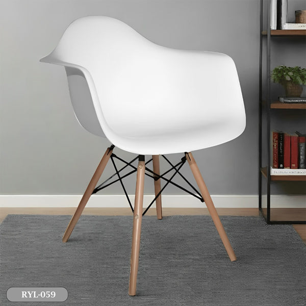 Modern armchair with beech wood legs - RYL-059