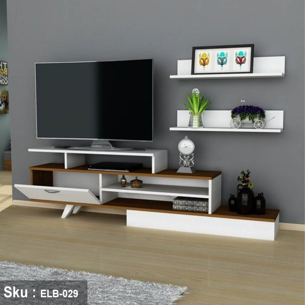 Alecta TV unit with 2 upper shelves, 180 * 52 MDF wood