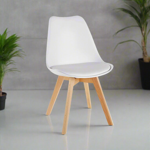 Acrylic tulip chair with beech wood legs - RYL-061