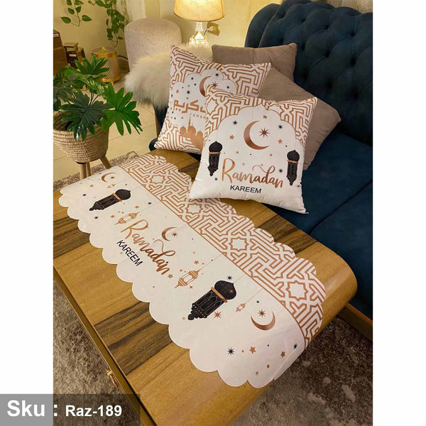 Set of 2 Cushion Covers and Velvet Bedspread - RAZ-189