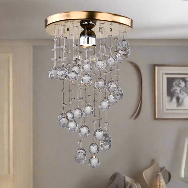 Chandelier stainless and crystal 45x30 cm - NGF-007