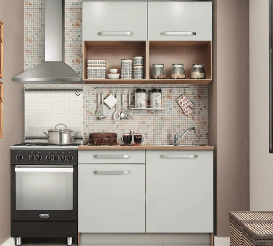 مطبخ مكون من قطعتين خشب كونتر على MDF عالي الجودة – تصميم عصري أنيق مع 3 أرفف هدية