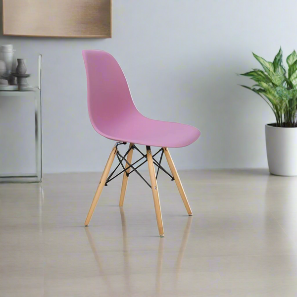 Modern acrylic chair with beech wood legs - RYL-006