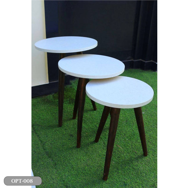 A set of 3 pieces of circular, pressed PVC wood - OPT-008