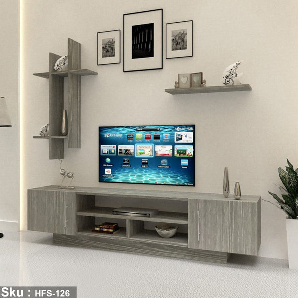 TV table with additional units made of high-quality MDF wood - HFS-126