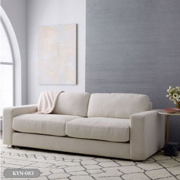 Beech wood sofa with linen or velvet fabric - KYN-083