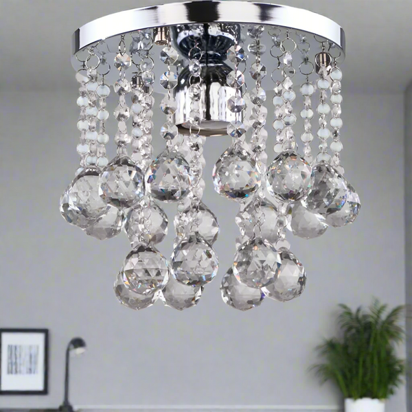 Chandelier stainless and crystal 45x25cm - NGF-002