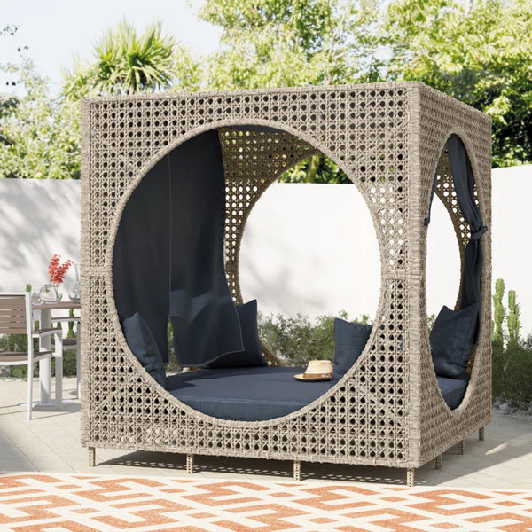 Bari rattan bed for large areas and hotels