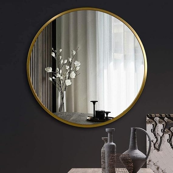 Steel coated mirror – high-quality clear reflective glass – modern circular design – model ZSL-054