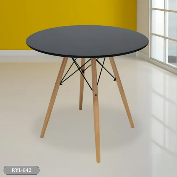 MDF tablet table with beech wood legs and iron chassis 80x70cm - RYL-042