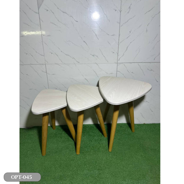 3-piece set of pressed PVC wood triangle tables - OPT-045