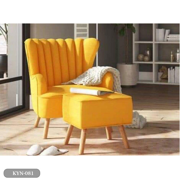 Beech wood chair with linen or velvet fabric - KYN-081