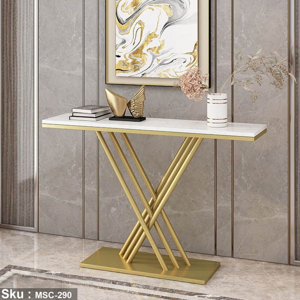 Virgin console, electrostatic paint and marble