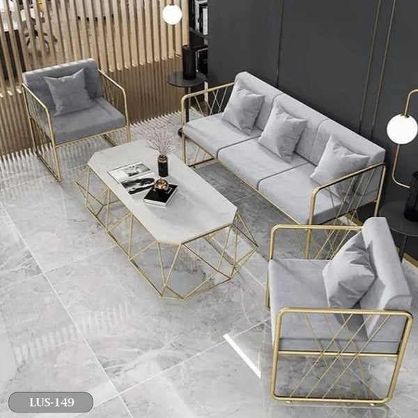 Metal sofa set and high-quality quartz marble table - LUS-149