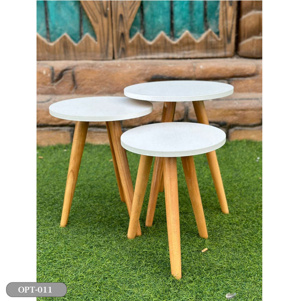 A set of 3 pieces of circular, pressed PVC wood - OPT-011