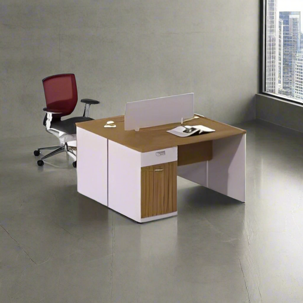 Spanish MDF double wood workstation - CEM-003