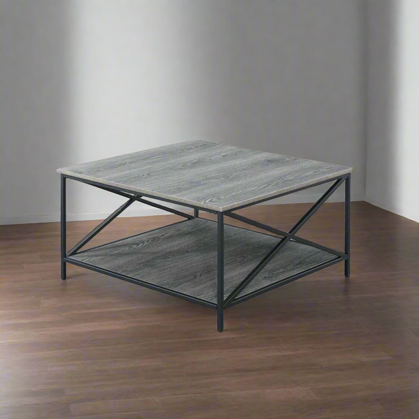 Iron and Melamine Wood Coffee Table - MTC-060