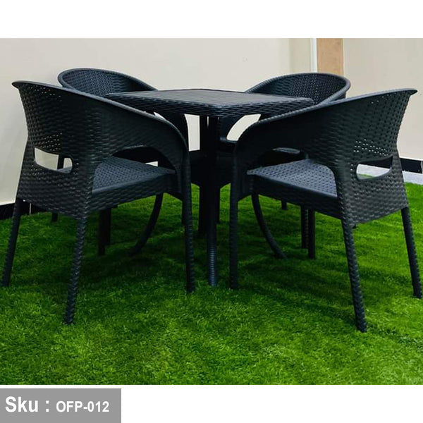 Bamboo plastic set of 4 chairs and table - OFP-012