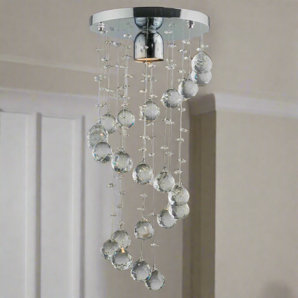 Chandelier stainless and crystal 45x25cm - NGF-001