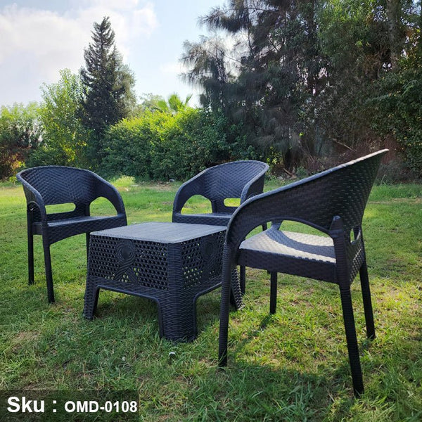 Set of 3 chairs and plastic table - OMD-108