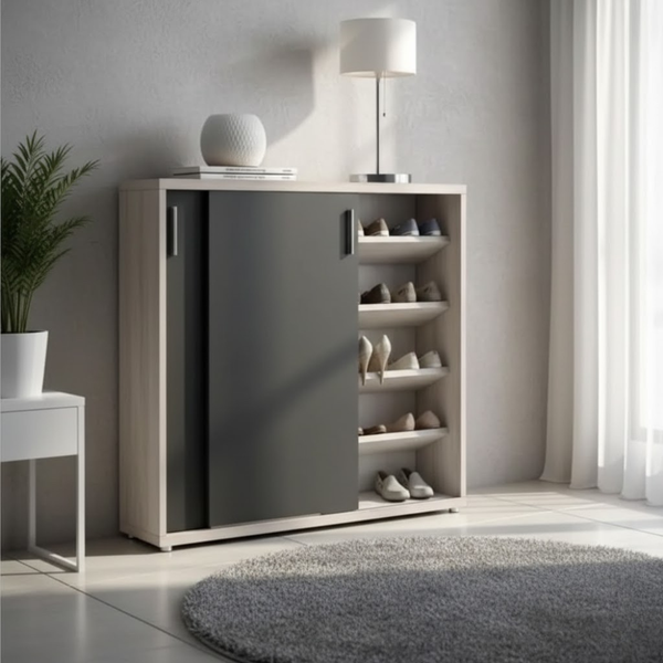 Modern Shoe Rack KBA-010 made of MDF Wood – Elegant Design with 80 cm Size for Shoe Storage with a Contemporary Touch