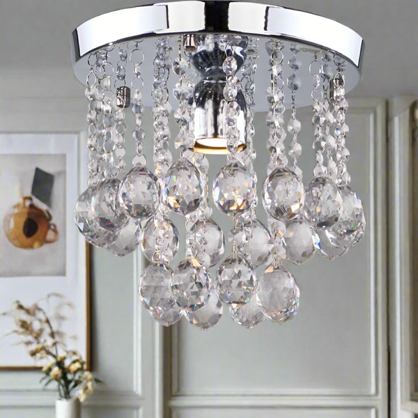 Chandelier stainless and crystal 45x30 cm - NGF-006