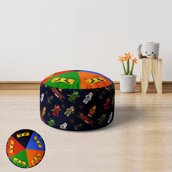 Velvet and linen children's pouf - PRV-237