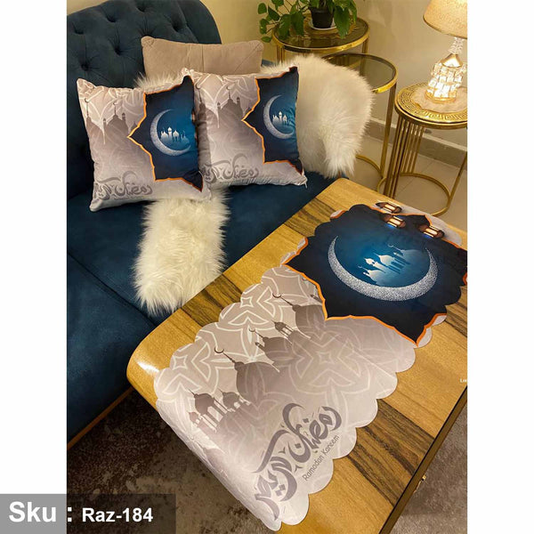 Set of 2 Cushion Covers and Velvet Bedspread - RAZ-184