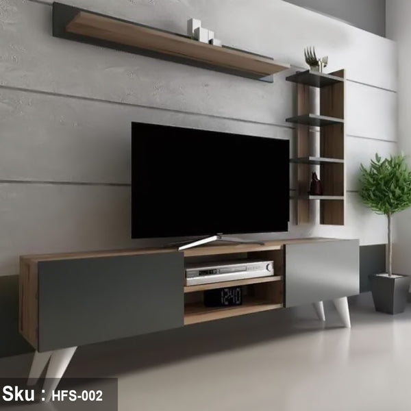 TV table with additional units made of high-quality MDF wood - HFS-002