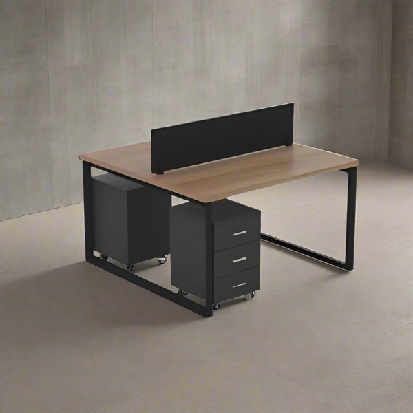 Spanish MDF double wood workstation  - CEM-015