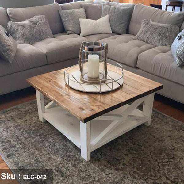 Natural wood coffee table - 75 * 45 - ELG-042