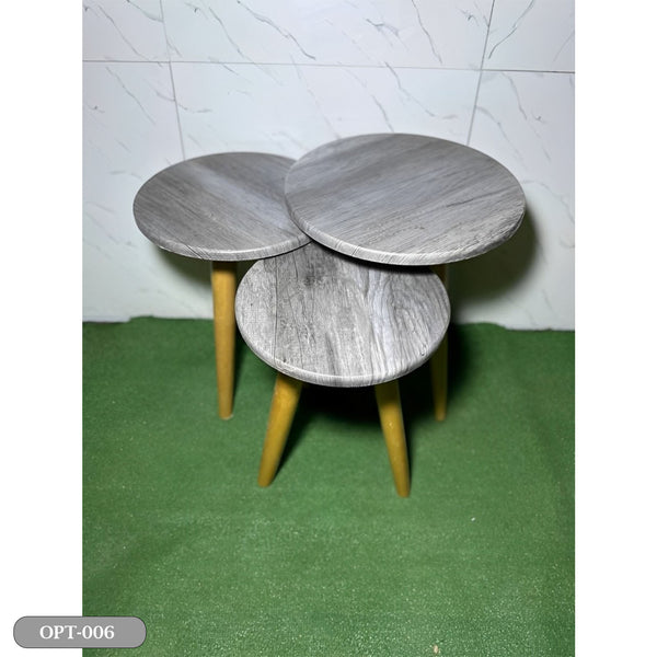 A set of 3 pieces of circular, pressed PVC wood - OPT-006