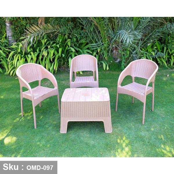 Set of 3 chairs and plastic table - OMD-097