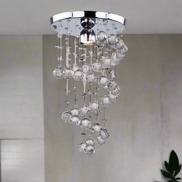 Chandelier stainless and crystal 45x30 cm - NGF-005