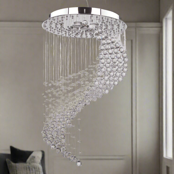 Chandelier stainless and crystal 75x50 cm - NGF-019