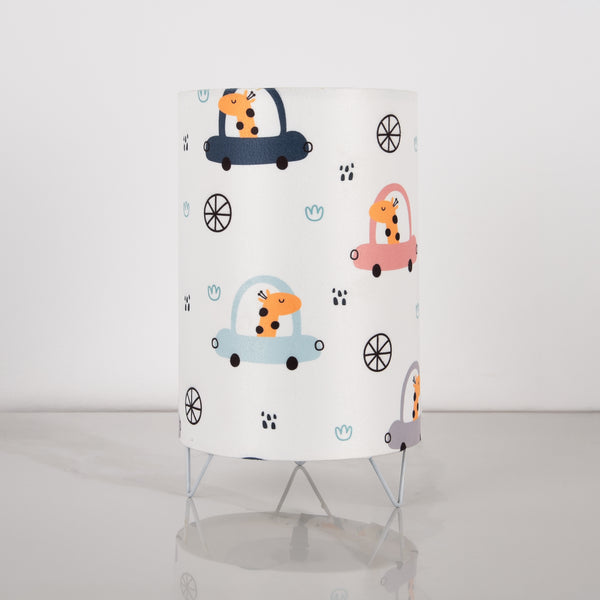 أباجورة مودرن WDD-023 – تصميم فاخر من شاسيه حديد وطبقة فاكيوم مقاومة للحرارة مع قماش مطبوع أنيق