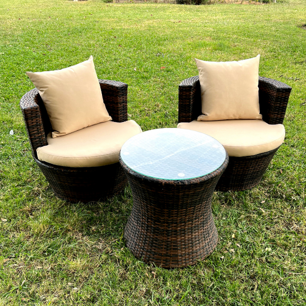 Set of 2 Ultra Garden Rattan Chairs and Table - OS-460