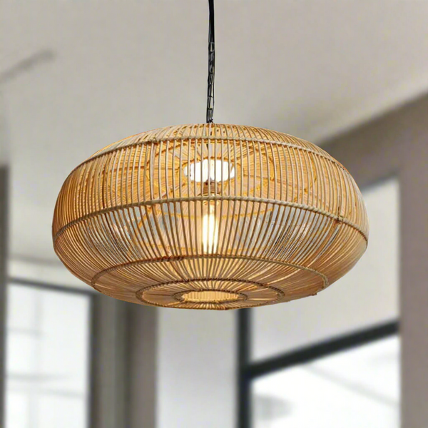 Natural Bamboo Chandelier 50x30cm - HOB-023