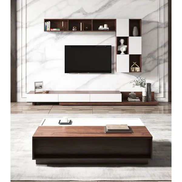 TV and coffee table and unit made of treated Spanish MDF wood - OFS-011