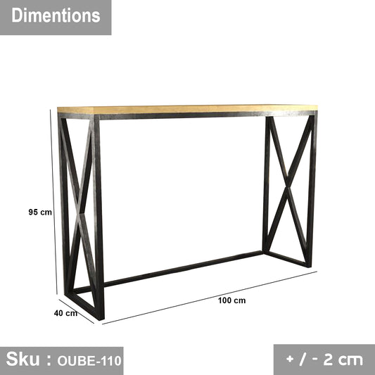 Bar set of 2 chairs and a table made of wood, MDF and steel - OUBE-110