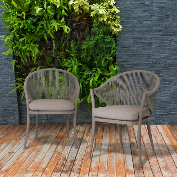 A set of 2 Leno rope chairs for restaurants and cafes