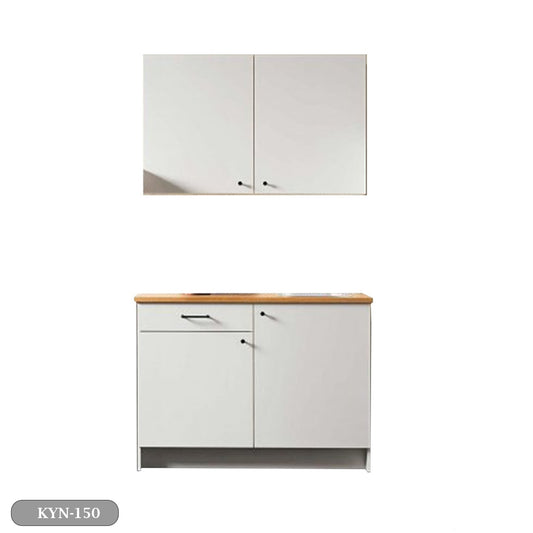 مطبخ مكون من قطعتين خشب كونتر على MDF عالي الجودة – تصميم عصري أنيق مع 3 أرفف هدية