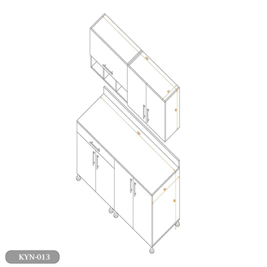 مطبخ مكون من قطعتين خشب كونتر على MDF عالي الجودة – تصميم عصري شامل الرخامة