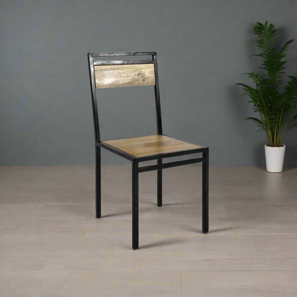 Iron and Melamine Wood Chair - MTC-078