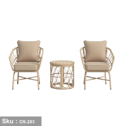 Set of 2 chairs and a table made of rattan - OS-283