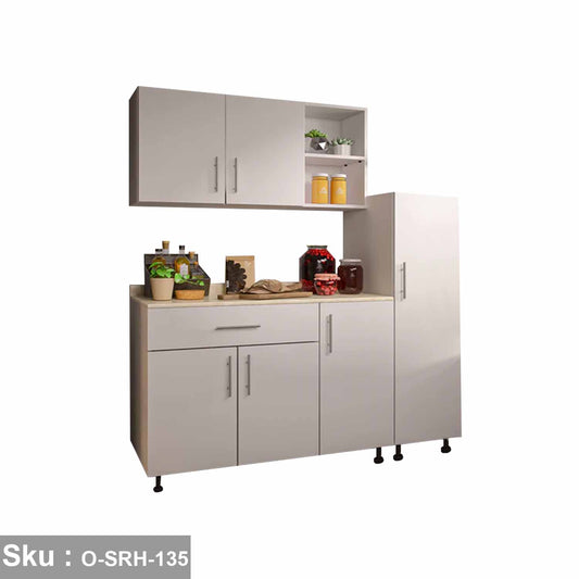 مطبخ خشب MDF عالي الجودة مكون من ثلاث قطع – تصميم عصري عملي