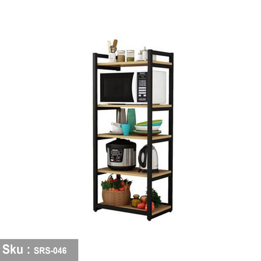 Kitchen display unit, steel and wood - SRS-046