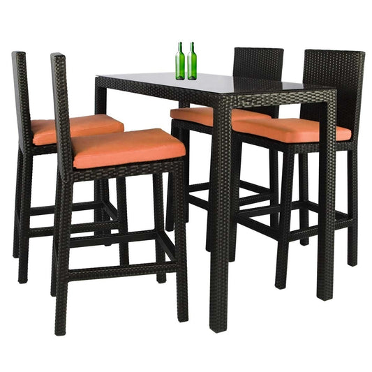 Wesley rattan bar set accommodates 4 people