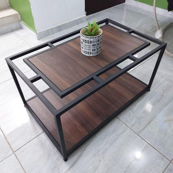 Iron and Melamine Wood Coffee Table - MTC-081