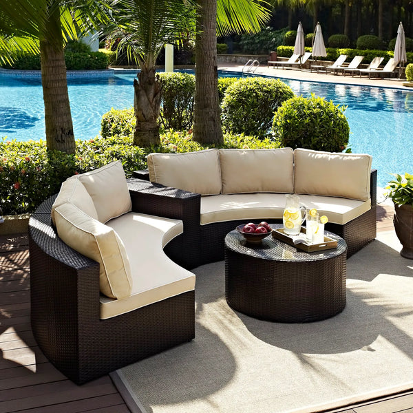 Sylvia's semi-circular rattan VIP corner serves 6 people